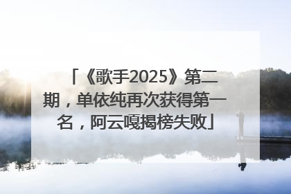 《歌手2025》第二期，单依纯再次获得第一名，阿云嘎揭榜失败