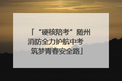 “硬核陪考”随州消防全力护航中考 筑梦青春安全路