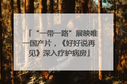 “一带一路”展映唯一国产片，《好好说再见》深入疗护病房