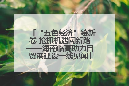 “五色经济”绘新卷 抢抓机遇闯新路——海南临高助力自贸港建设一线见闻