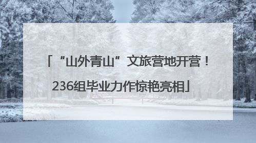 “山外青山”文旅营地开营！236组毕业力作惊艳亮相