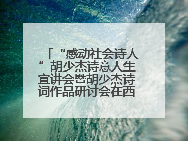 “感动社会诗人”胡少杰诗意人生宣讲会暨胡少杰诗词作品研讨会在西安举行
