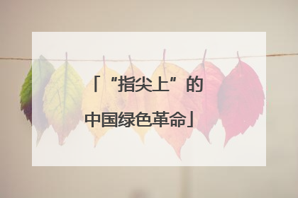 “指尖上”的中国绿色革命