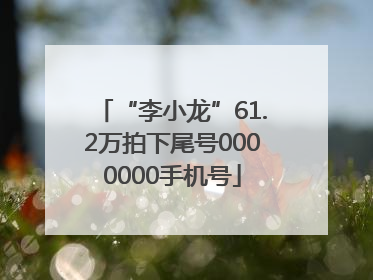 “李小龙”61.2万拍下尾号0000000手机号