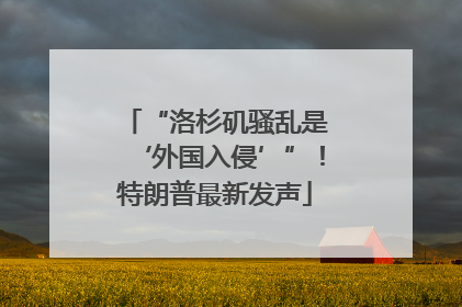 “洛杉矶骚乱是‘外国入侵’”！特朗普最新发声