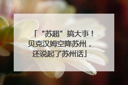 “苏超”搞大事！贝克汉姆空降苏州，还说起了苏州话