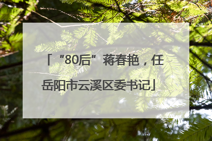 “80后”蒋春艳，任岳阳市云溪区委书记