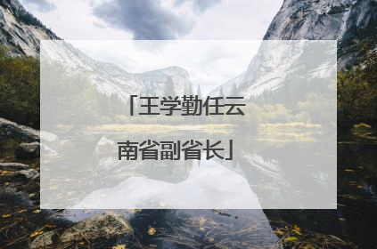 王学勤任云南省副省长