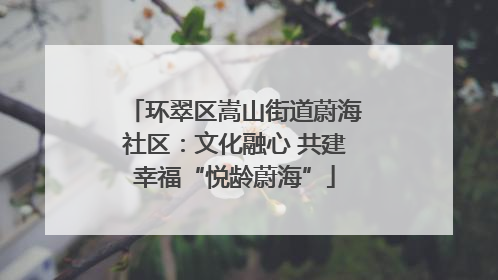 环翠区嵩山街道蔚海社区：文化融心 共建幸福“悦龄蔚海”
