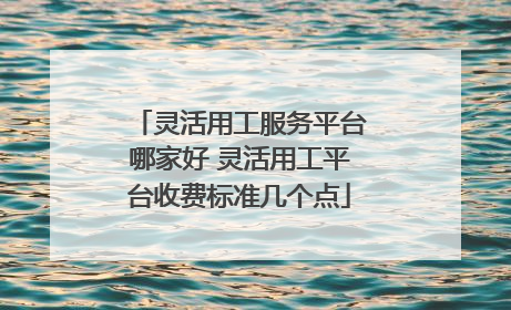 灵活用工服务平台哪家好 灵活用工平台收费标准几个点