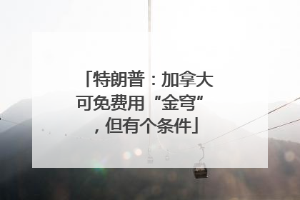 特朗普：加拿大可免费用“金穹”，但有个条件