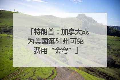 特朗普：加拿大成为美国第51州可免费用“金穹”