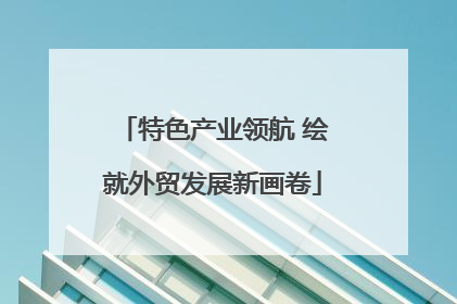特色产业领航 绘就外贸发展新画卷