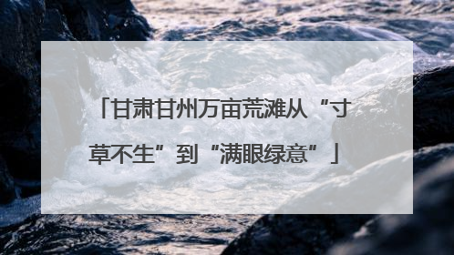 甘肃甘州万亩荒滩从“寸草不生”到“满眼绿意”