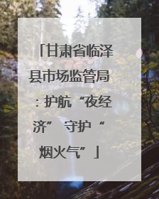 甘肃省临泽县市场监管局：护航“夜经济” 守护“烟火气”
