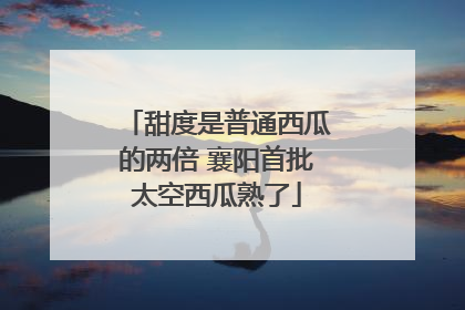 甜度是普通西瓜的两倍 襄阳首批太空西瓜熟了