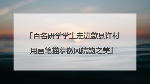 百名研学学生走进歙县许村 用画笔描摹徽风皖韵之美