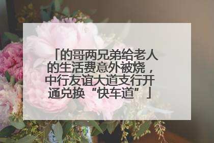 的哥两兄弟给老人的生活费意外被烧，中行友谊大道支行开通兑换“快车道”
