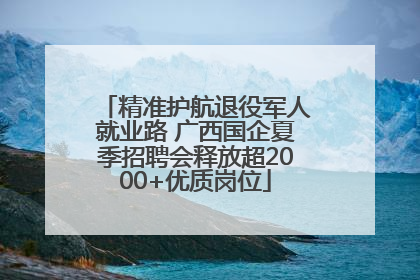 精准护航退役军人就业路 广西国企夏季招聘会释放超2000+优质岗位