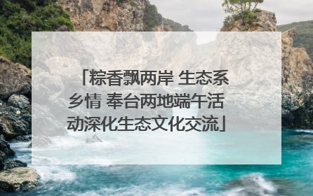 粽香飘两岸 生态系乡情 奉台两地端午活动深化生态文化交流