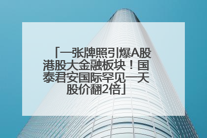 一张牌照引爆A股港股大金融板块！国泰君安国际罕见一天股价翻2倍