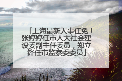 上海最新人事任免！张婷婷任市人大社会建设委副主任委员，郑立锋任市监察委委员