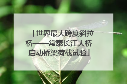 世界最大跨度斜拉桥——常泰长江大桥启动桥梁荷载试验