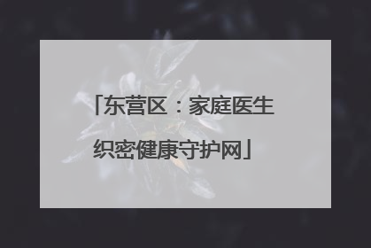 东营区：家庭医生织密健康守护网