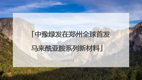 中豫绿发在郑州全球首发马来酰亚胺系列新材料