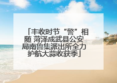 丰收时节“警”相随 菏泽成武县公安局南鲁集派出所全力护航大蒜收获季