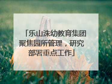 乐山洙幼教育集团聚焦园所管理，研究部署重点工作