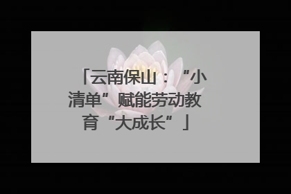 云南保山：“小清单”赋能劳动教育“大成长”