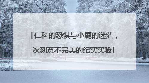 仁科的恐惧与小鹿的迷茫，一次刻意不完美的纪实实验