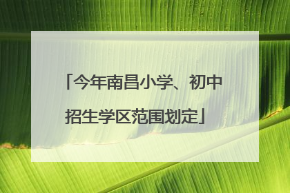 今年南昌小学、初中招生学区范围划定