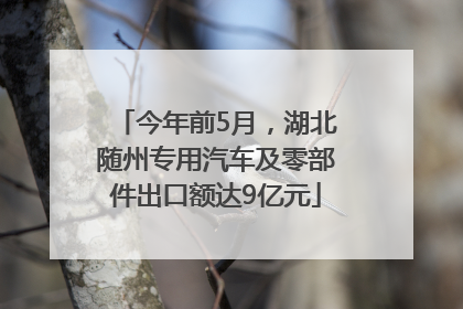 今年前5月，湖北随州专用汽车及零部件出口额达9亿元