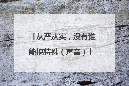 从严从实，没有谁能搞特殊（声音）