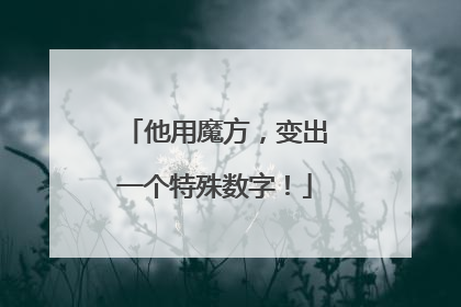 他用魔方，变出一个特殊数字！