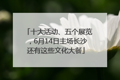 十大活动、五个展览，6月14日主场长沙还有这些文化大餐