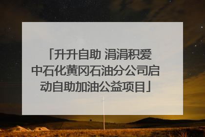 升升自助 涓涓积爱 中石化黄冈石油分公司启动自助加油公益项目