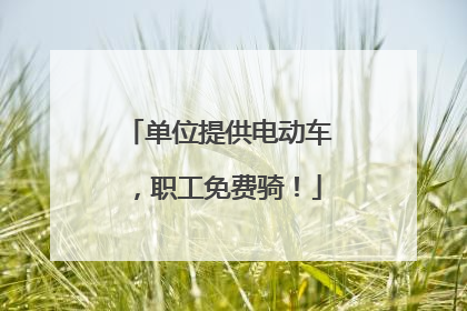 单位提供电动车，职工免费骑！