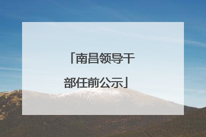 南昌领导干部任前公示