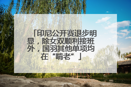 印尼公开赛退步明显，除女双顺利接班外，国羽其他单项均在“啃老”