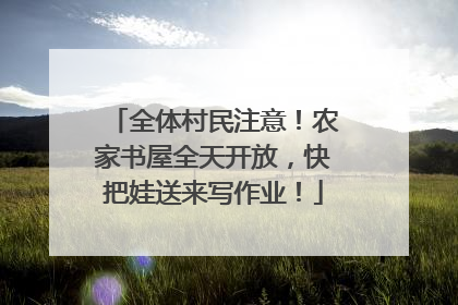 全体村民注意！农家书屋全天开放，快把娃送来写作业！