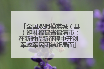 全国双拥模范城（县）巡礼福建省福清市：在新时代新征程中开创军政军民团结新局面