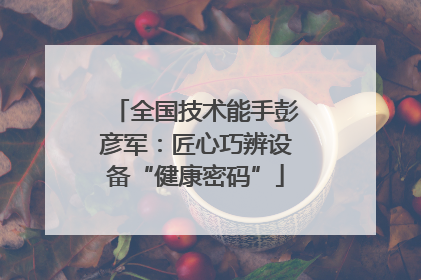 全国技术能手彭彦军：匠心巧辨设备“健康密码”