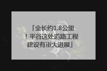 全长约1.8公里！平谷这处道路工程建设有重大进展