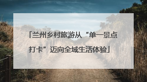 兰州乡村旅游从“单一景点打卡”迈向全域生活体验