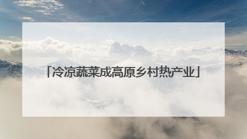 冷凉蔬菜成高原乡村热产业