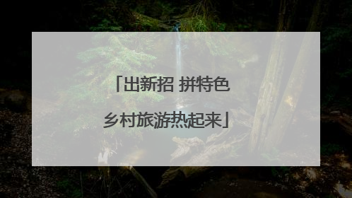 出新招 拼特色 乡村旅游热起来