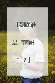 到底谁是“南哥”？